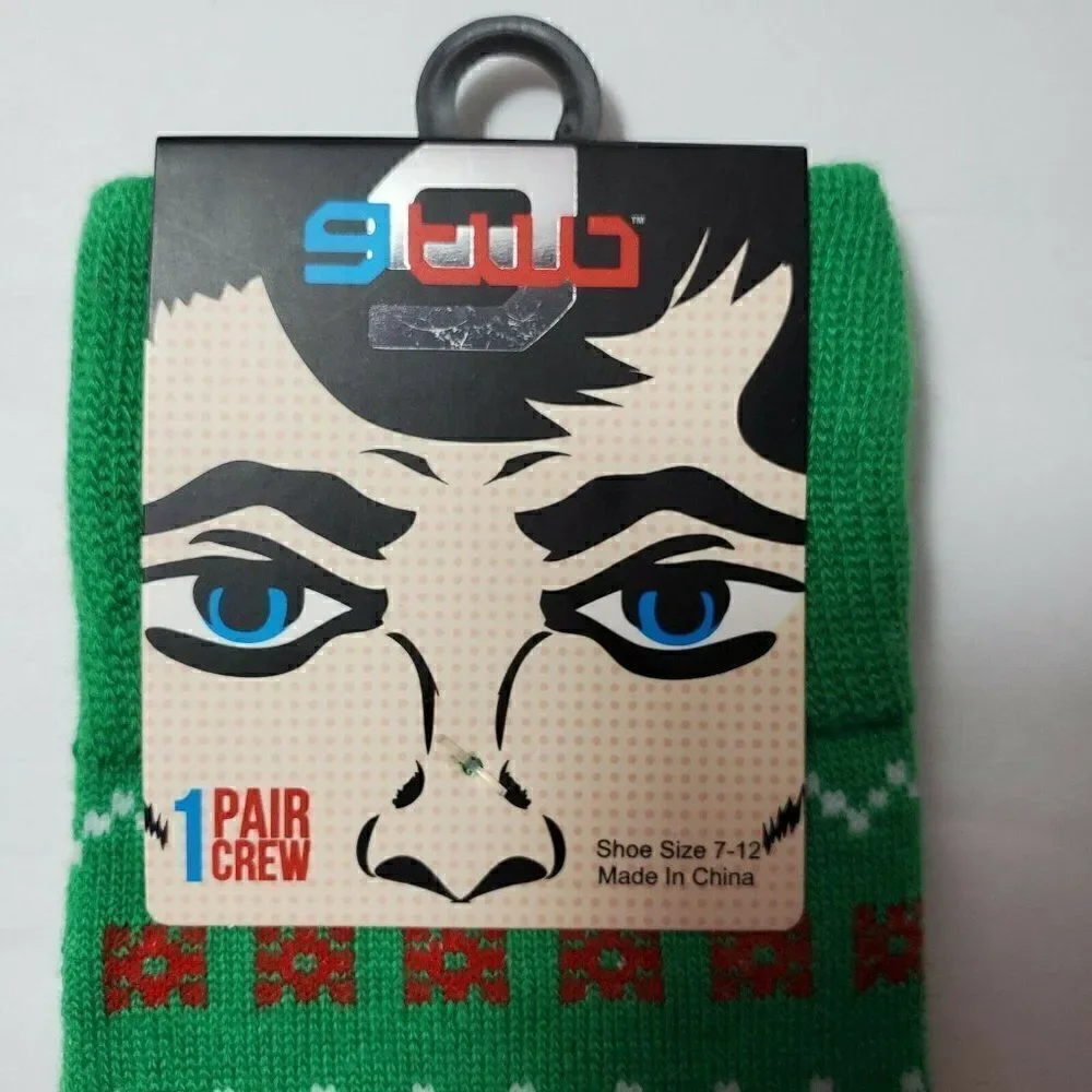 Holiday Christmas Socks Crew Mens Shoe Size 7-12 Novelty NEW‎